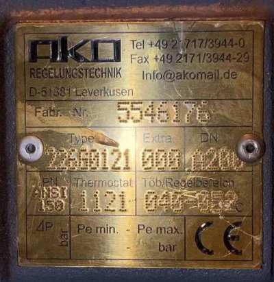 AKO调温阀铭牌标识与运输储存(B226-0120-CN)